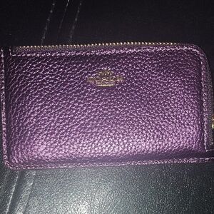 Coach Metallic Purple Leather Wallet